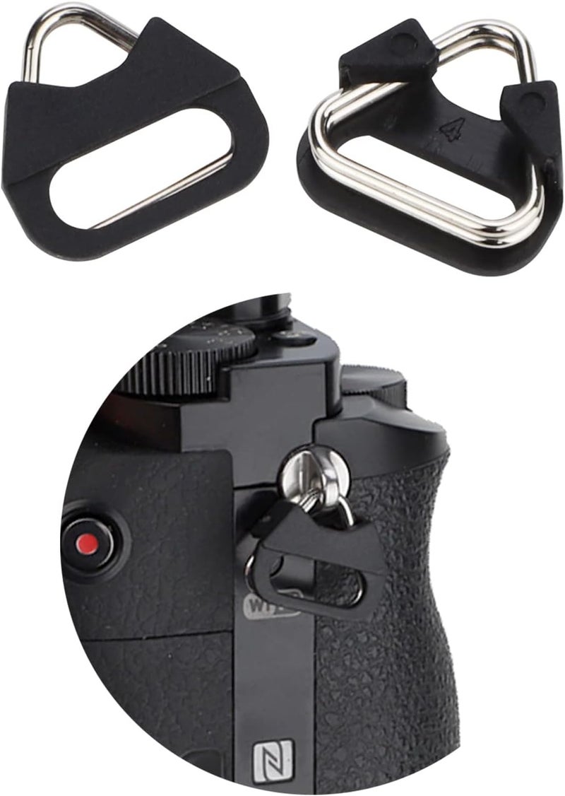 Leftfoto Stainless Steel Triangle Split Ring,Camera Strap Hook Lug Ring, with Plastic Cap,for Belt Hook Lanyard for Camera Shoulder Strap (4 pcs) - Image 5